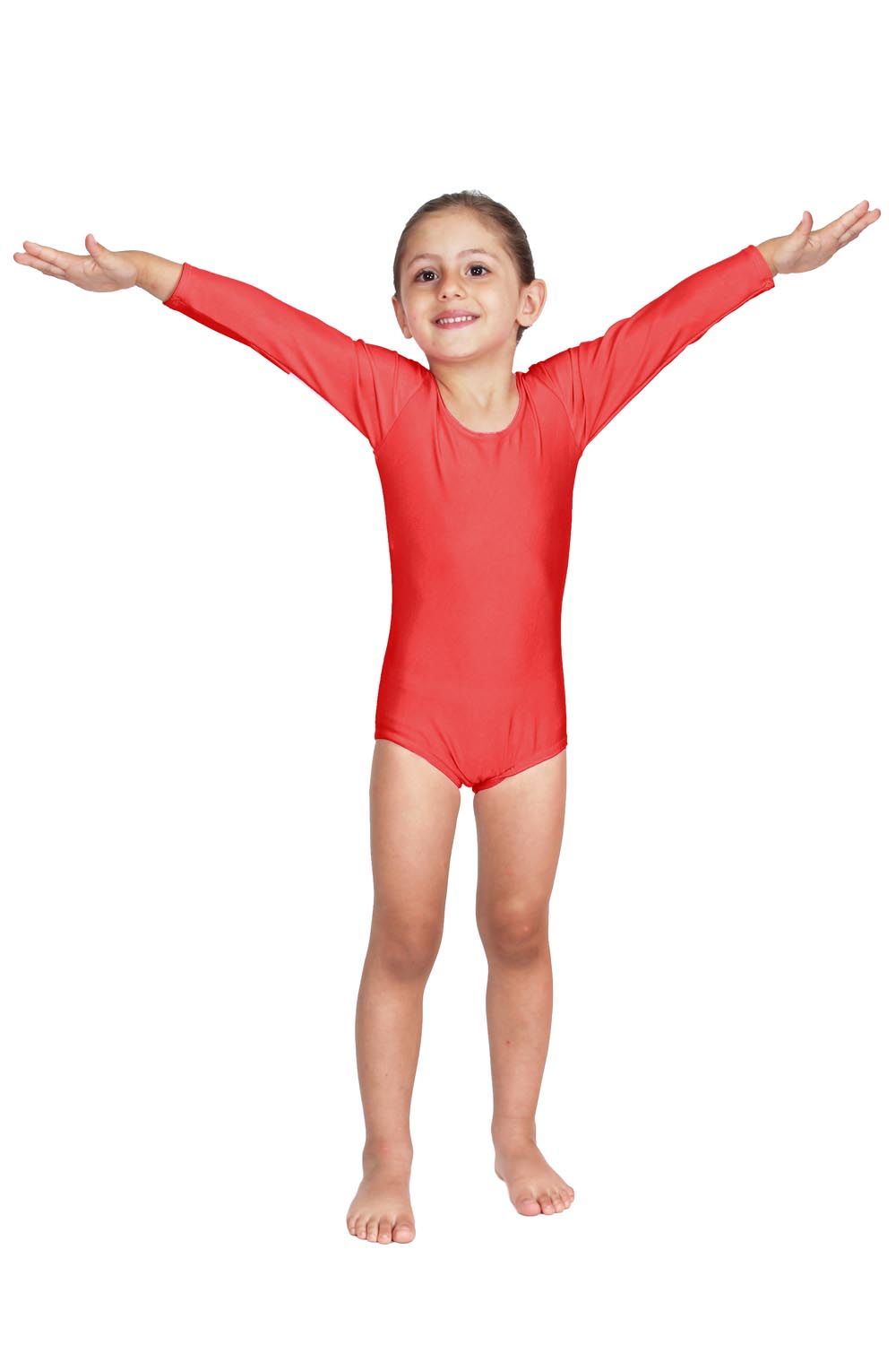 BODY DANZA LYCRA MANICA LUNGA ROSSO BABY